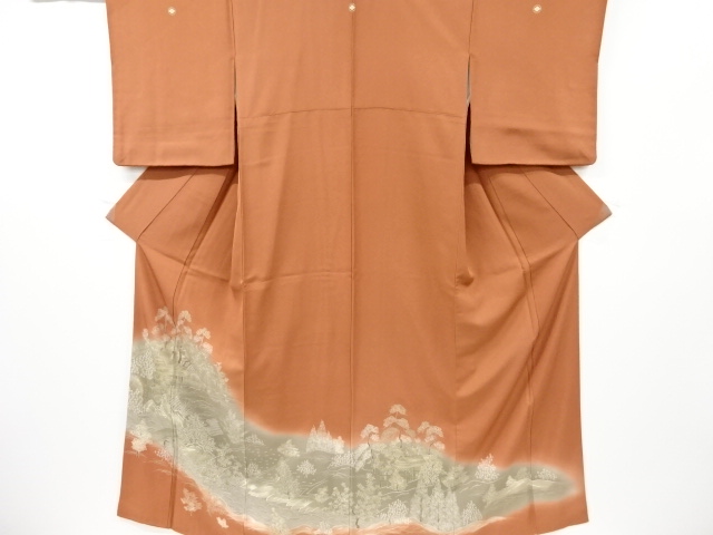 JAPANESE KIMONO / IRO-TOMESODE / EMBROIDERY / TREES